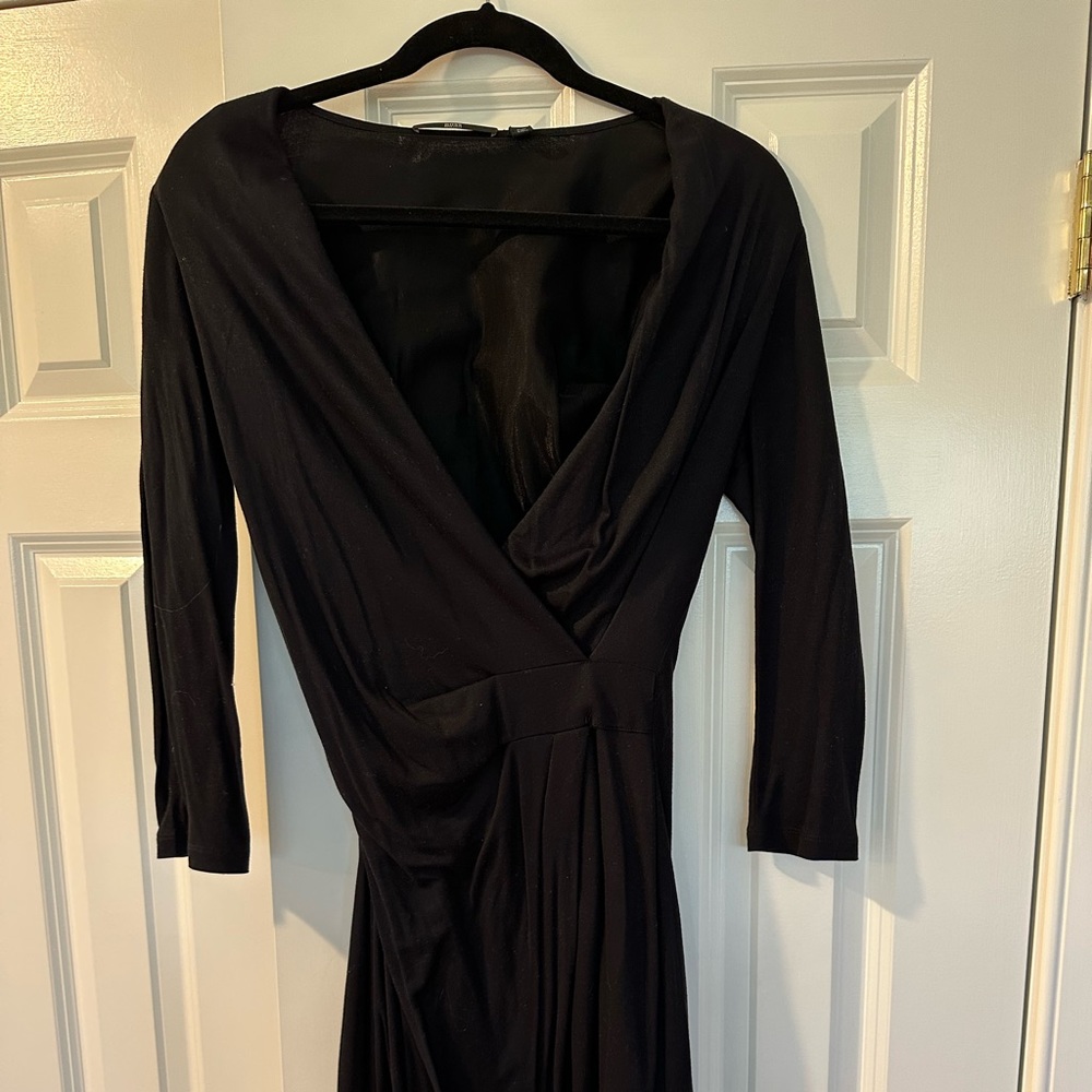 Boss black faux wrap dress